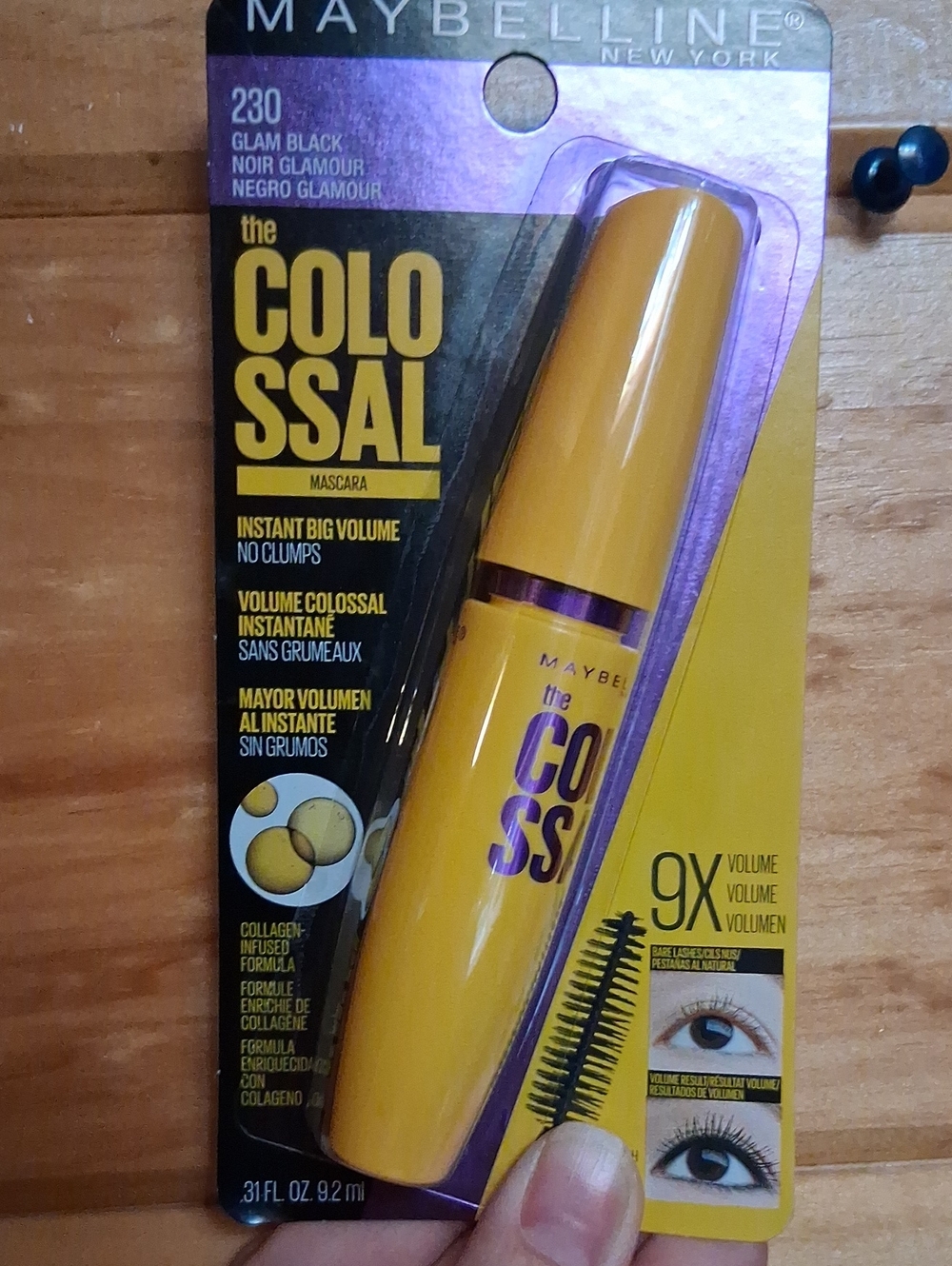 Maybelline Colossal Mascara — Yellow Tube with Purple Accents (Glam Black)